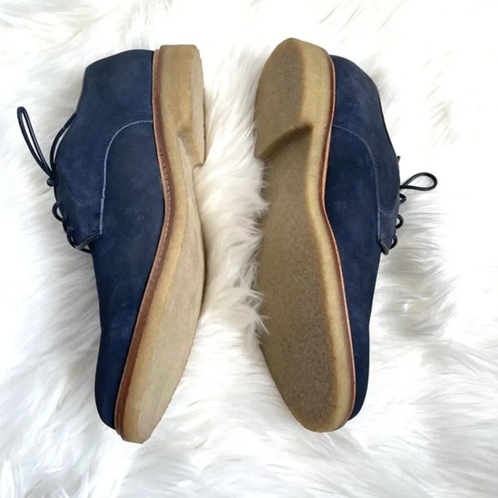 Dunross & Sons Ellis Plain Toe Lace -Up Derby Navy